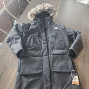 The North Face Artic Parka Premium  DRY VENT 600 Black Coat w/ Fur Trim SIZE L